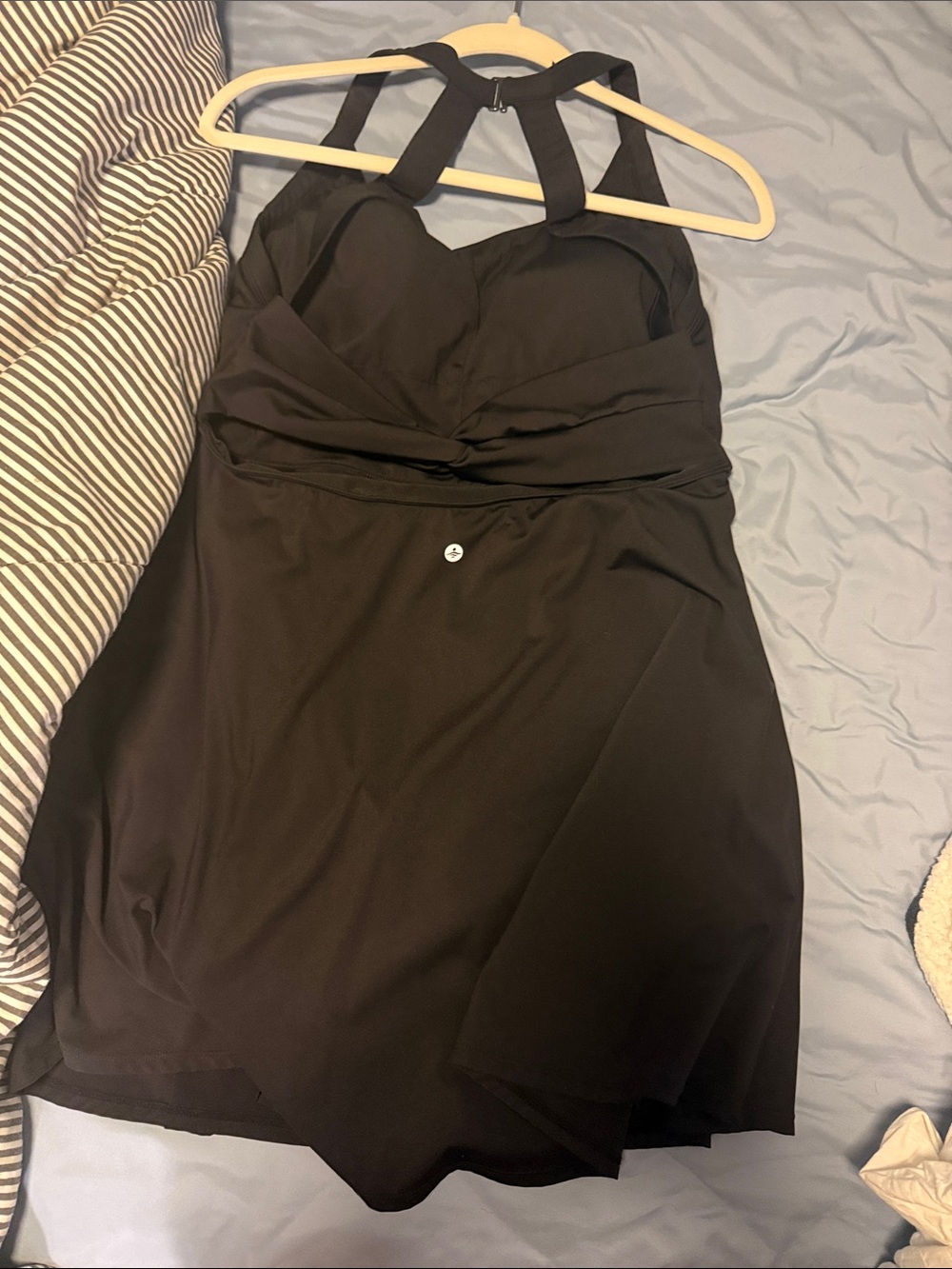 HALARA Black Halter Activewear Dress with Flared Skirt - Picture 3 of 3